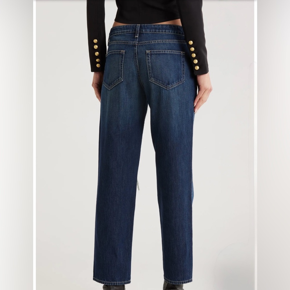 NWT L’AGENCE Nevia Low Rise Slouchy Straight Leg Distressed Blue Jeans 31 - Picture 2 of 3